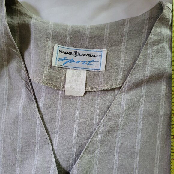 Maggie Lawrence Sport Women's Taupe Stripe & Gingham Skirt & Jacket Suit - 18/20 - Picture 6 of 8